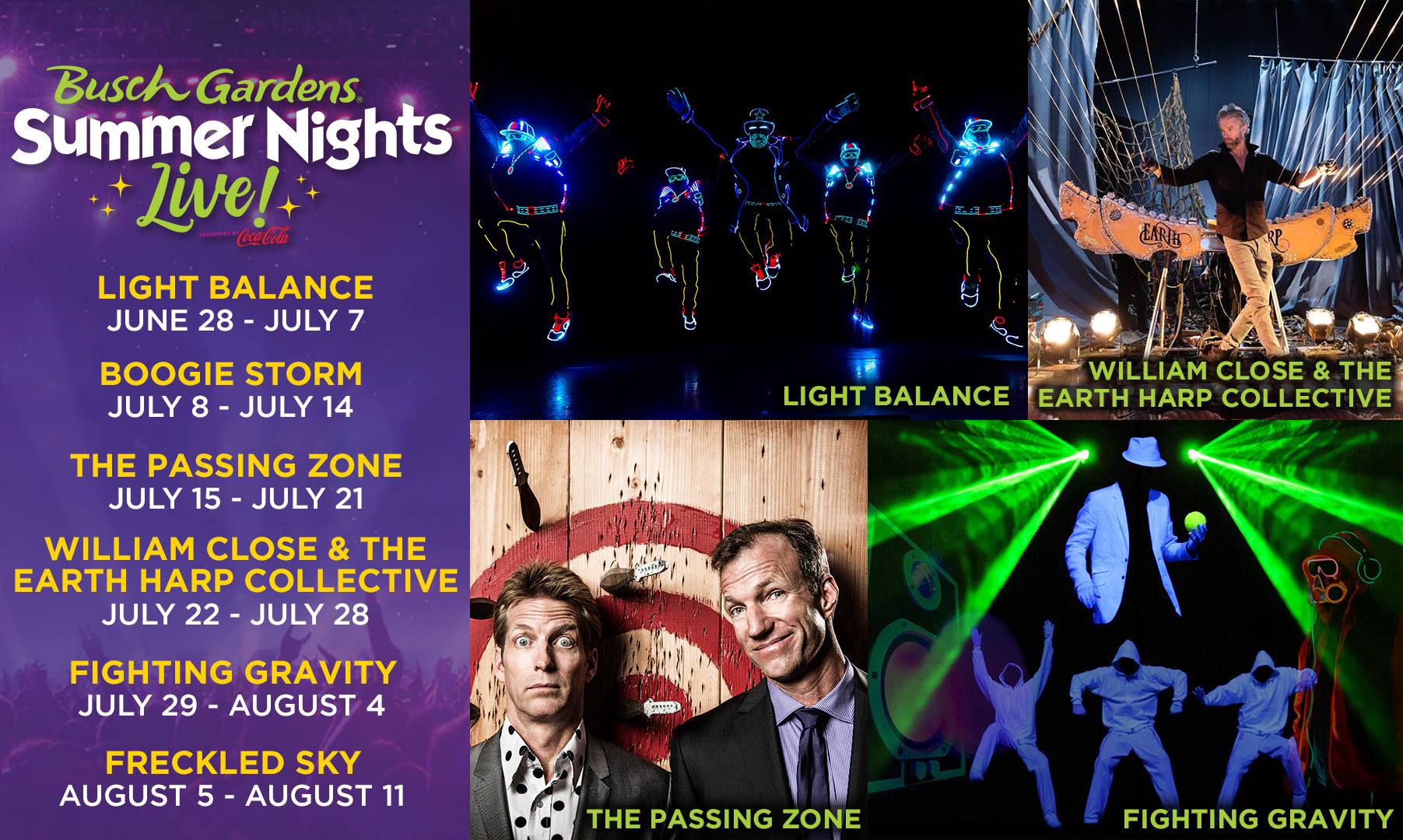 Find Out What Concerts are Coming to Summer Nights Live at Busch Gardens Williamsburg in 2019